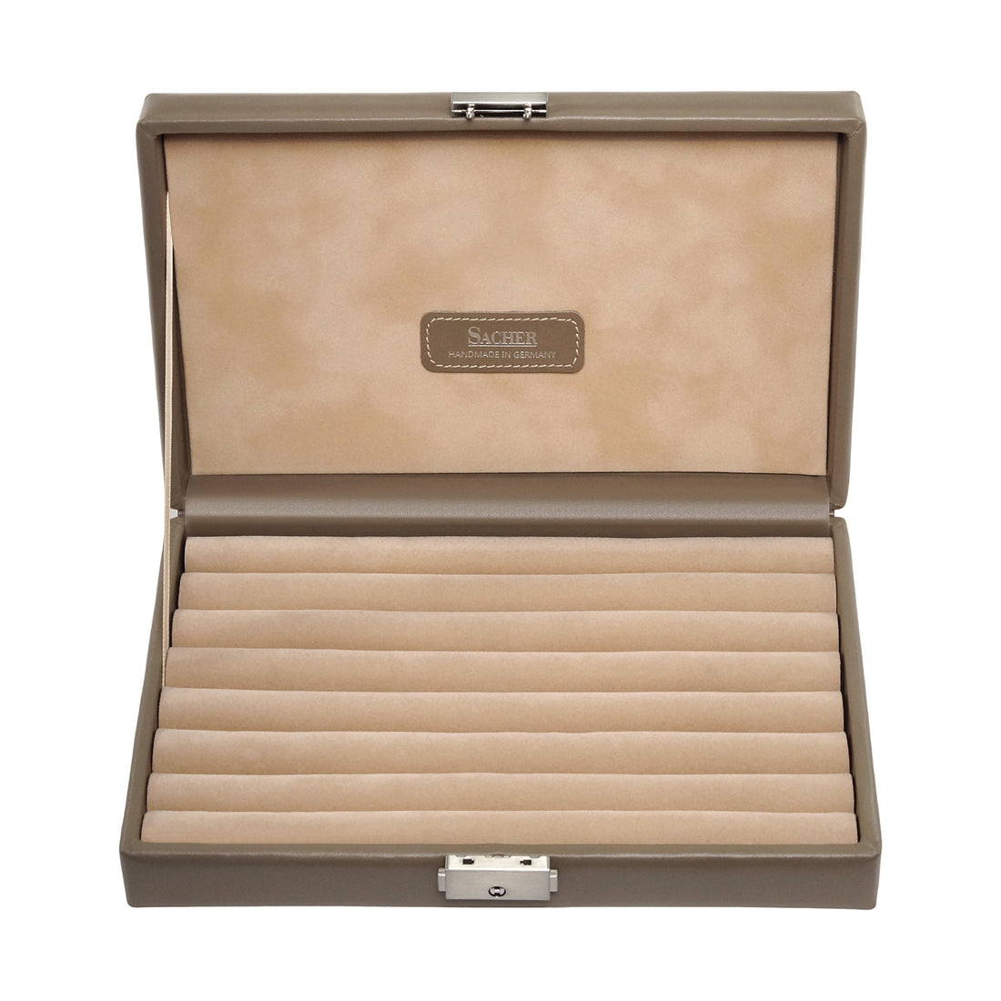 Coffret à bijoux pour bagues nature / taupe (cuir)