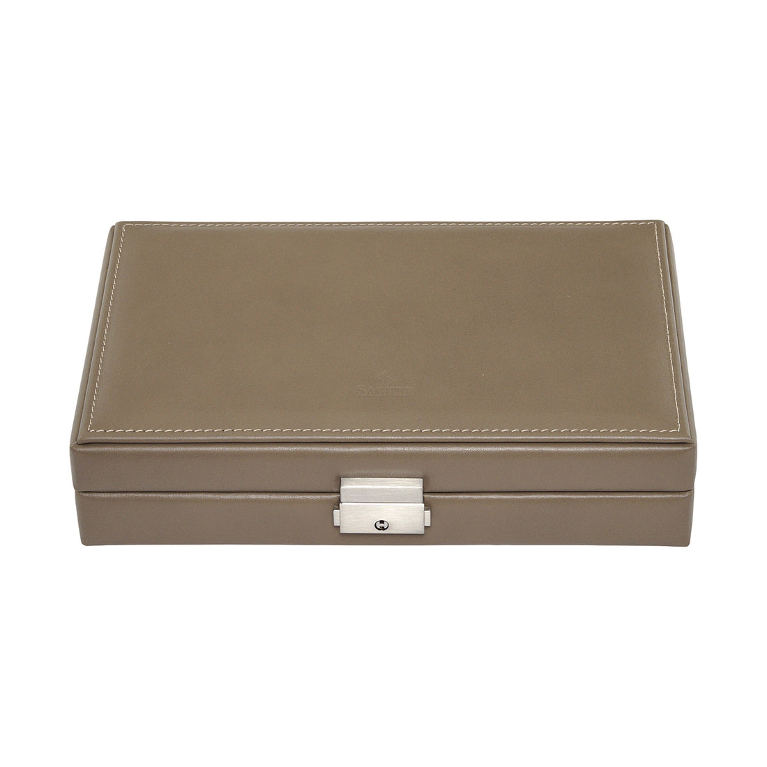 Coffret à bijoux pour bagues nature / taupe (cuir)