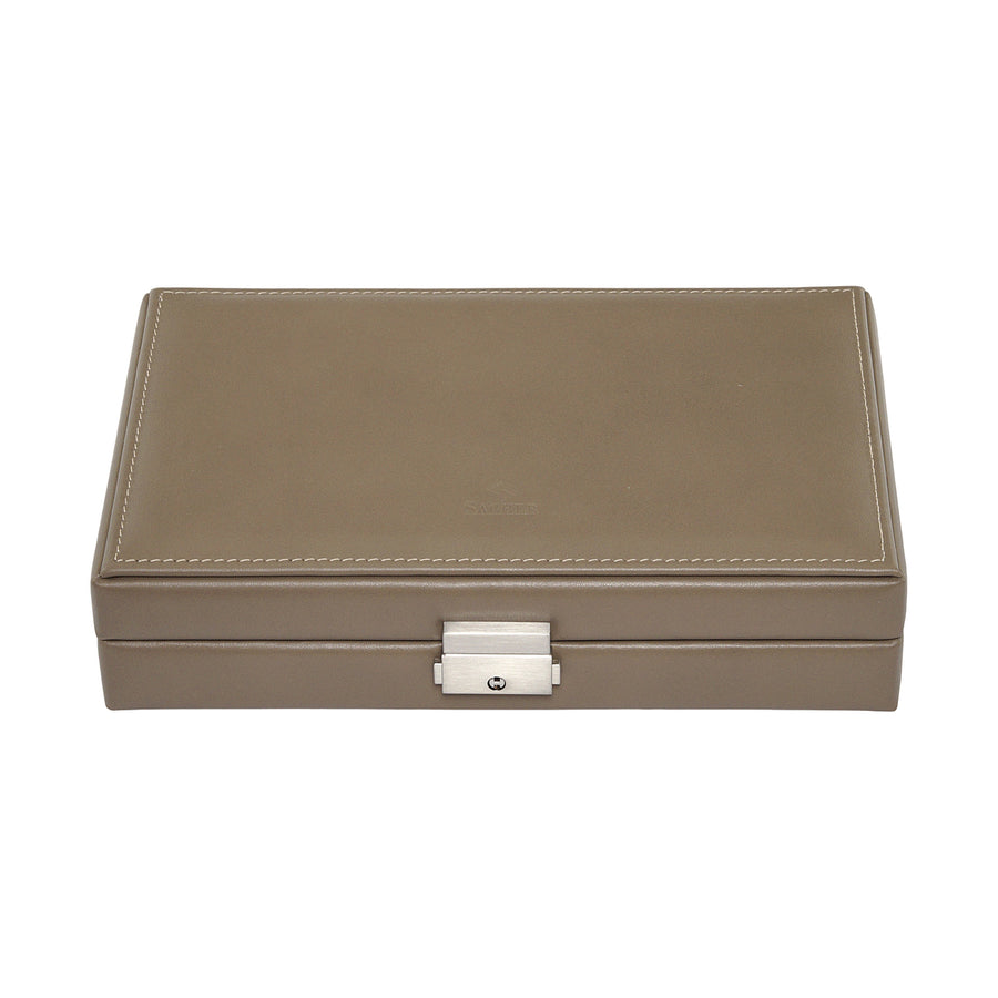 Coffret à bijoux pour bagues nature / taupe (cuir)