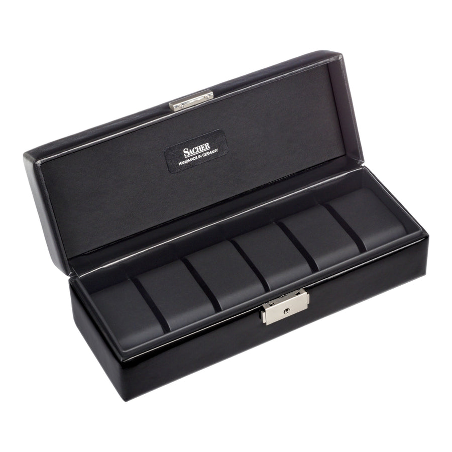 Watch case for 6 watches black exclusive / black