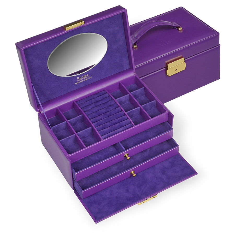 Caja de joyas Emma colisimo / violeta (cuero de vaca completo)