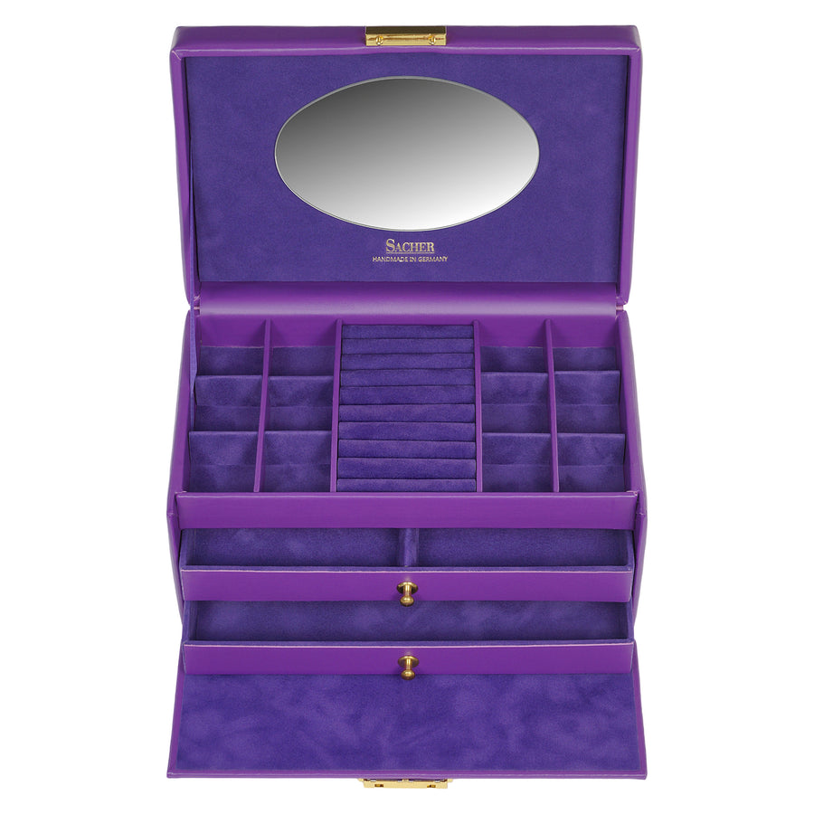 Caja de joyas Emma colisimo / violeta (cuero de vaca completo)