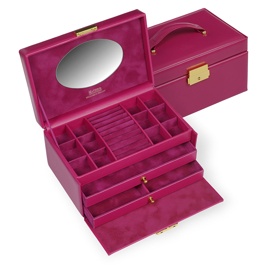 jewellery case Emma colisimo / pink (cowhide leather)