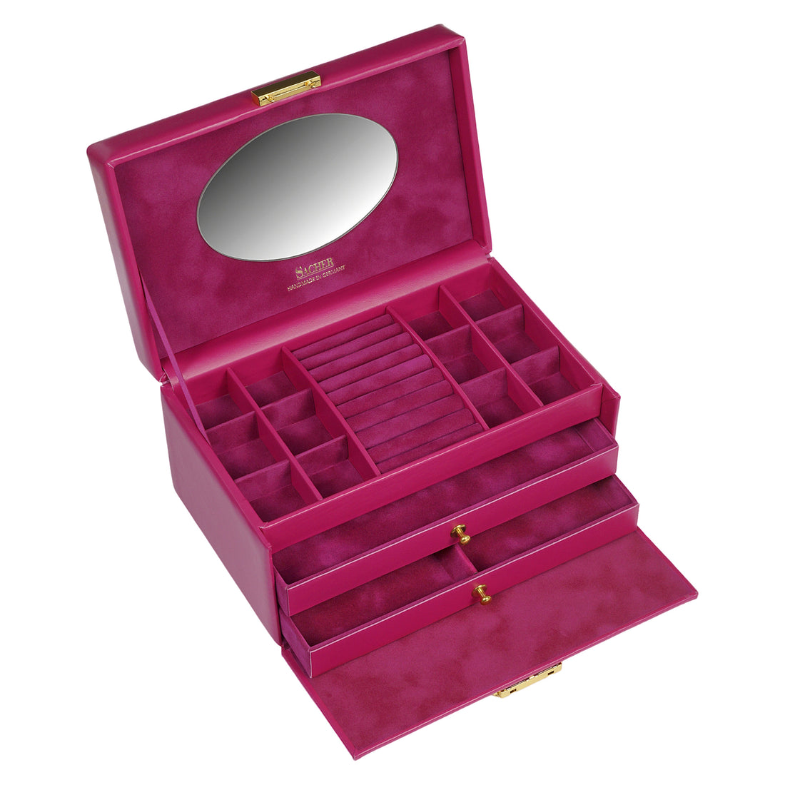 Caja de joyas Emma colisimo / rosa (cuero de vaca completo)