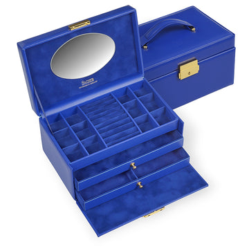 Caja de joyas Emma colisimo / azul (cuero de vaca completo)