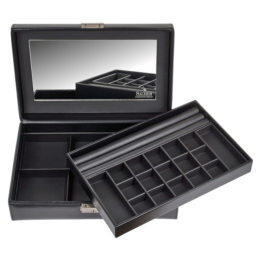 Coffret à bijoux Isa black exclusive / noir (cuir)