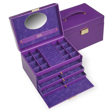 Coffret à bijoux Karen colisimo / violet (cuir de vachette pleine fleur)