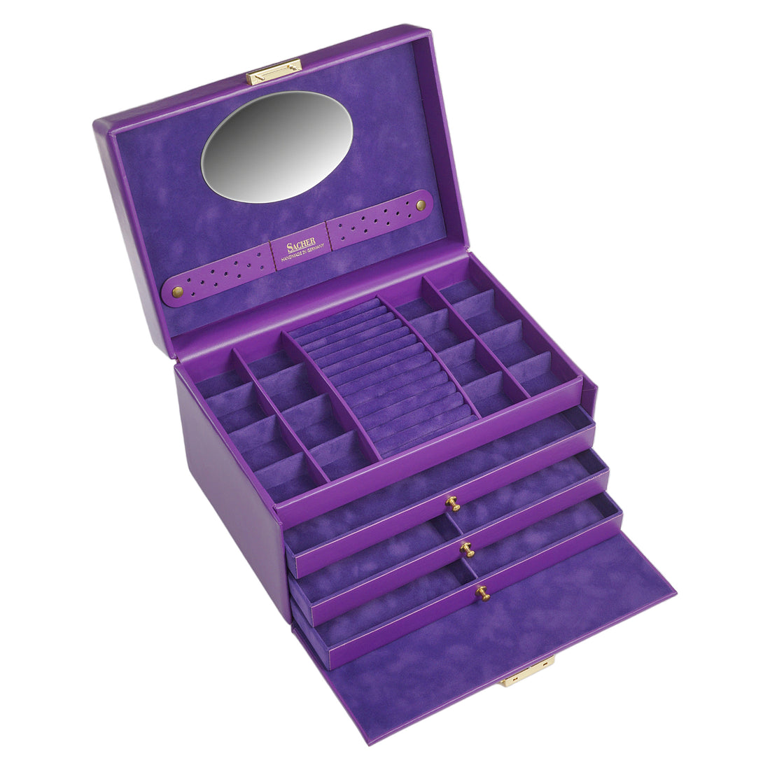 Caja de joyas Karen colisimo / violeta (cuero de vaca completo)