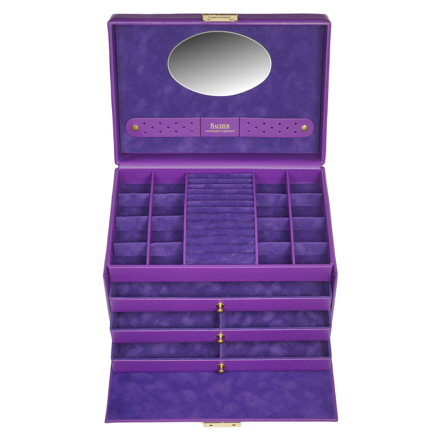 Coffret à bijoux Karen colisimo / violet (cuir de vachette pleine fleur)