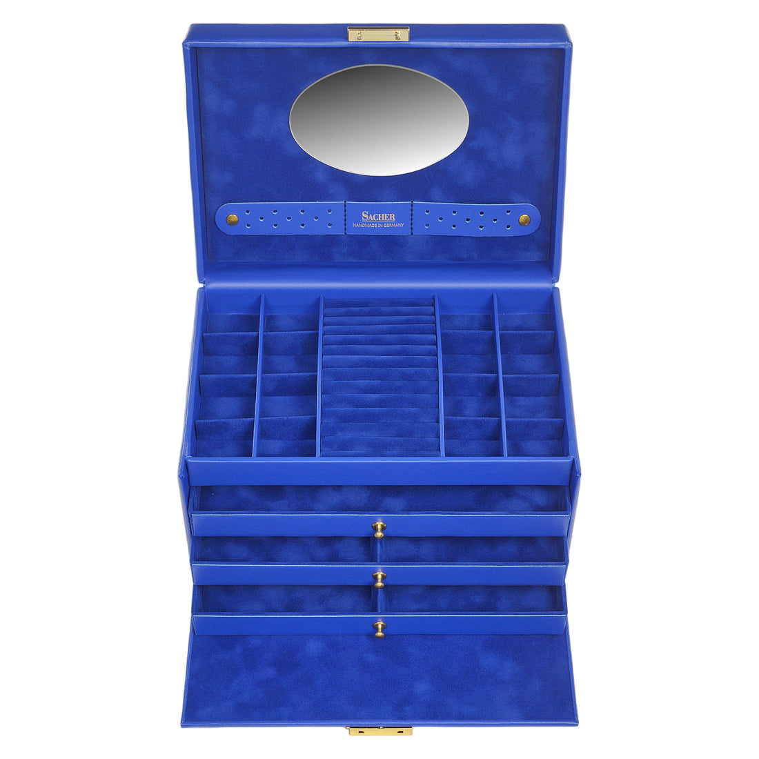 Caja de joyas Karen colisimo / azul (cuero de vaca completo)