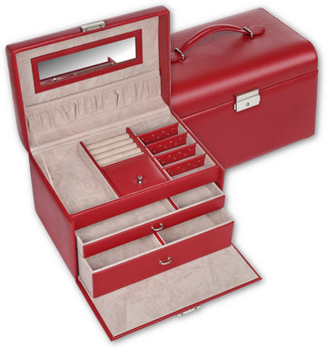 Caja de joyas Sarah standard / rojo