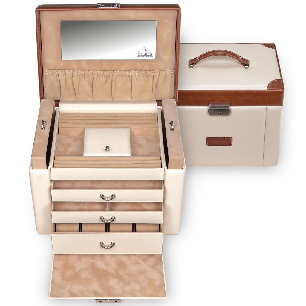 Caja de joyas Maxima travel / crema