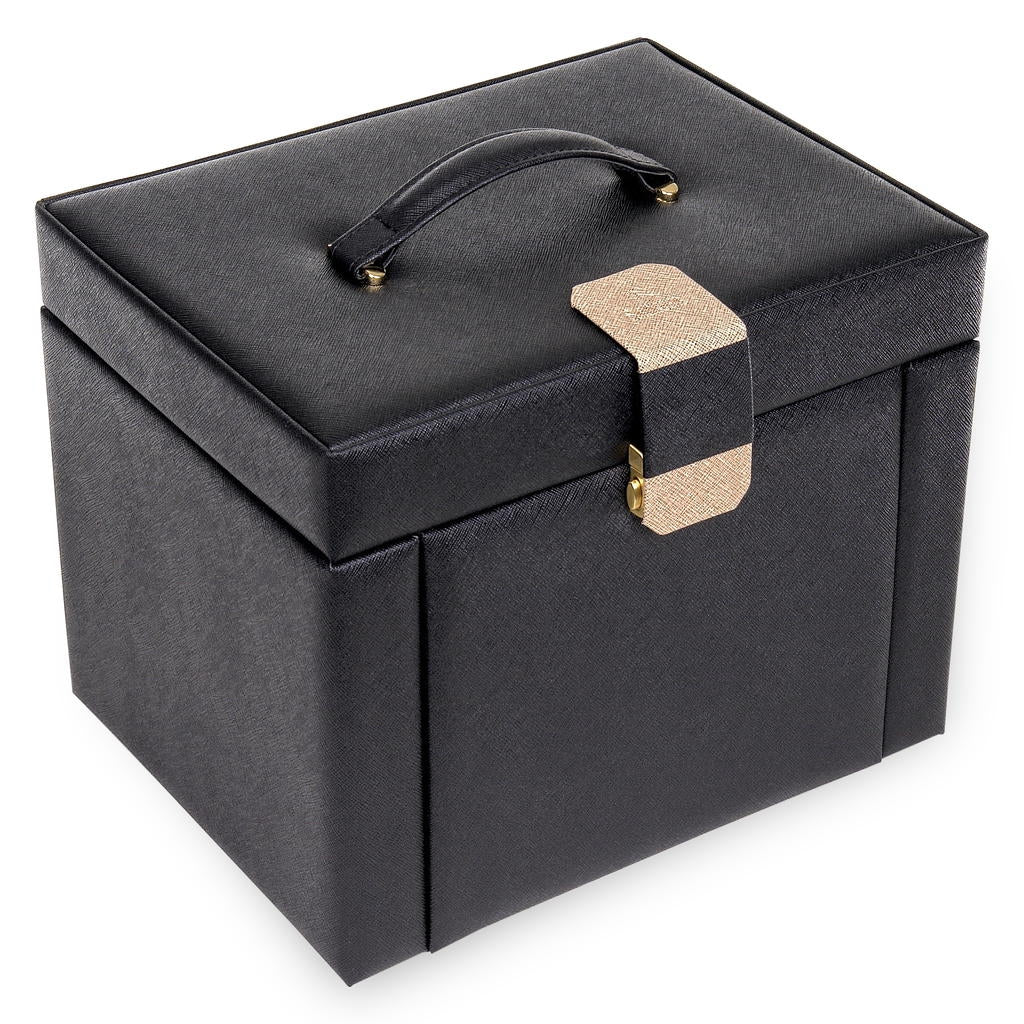 Caja de joyas Marta saffiano / negro